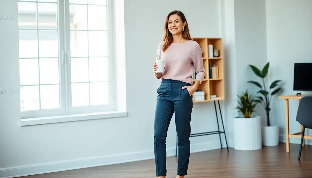 Modern professional woman in a chic power suit.