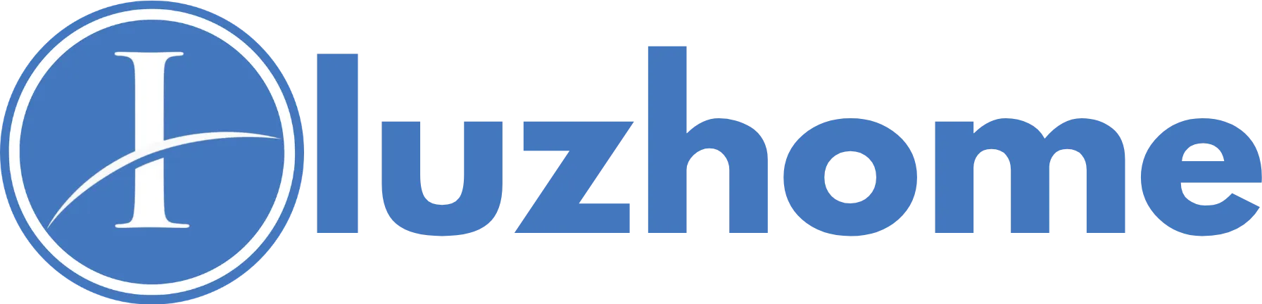 Iuzhome full logo in blue and white
