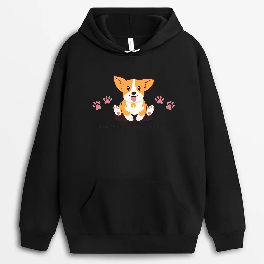 Black custom hoodie with pet bond graphic and animal friendship theme